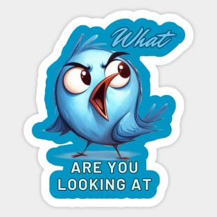 Cross Bird What Are You Looking At Sticker